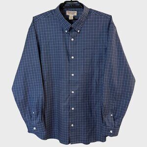 Duluth Trading Co. Wrinklefighter Button-Down Long-Sleeve Shirt Blue Men's XXL